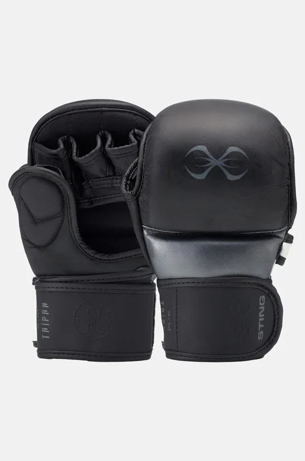 mma sparring gear Sting Taipan MMA Sparring Gloves, Black/Grey / S/M
