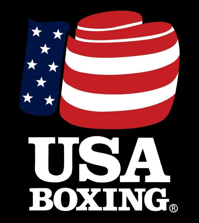 USA Boxing logo with stars, stripes, and bold USA Boxing text on black background