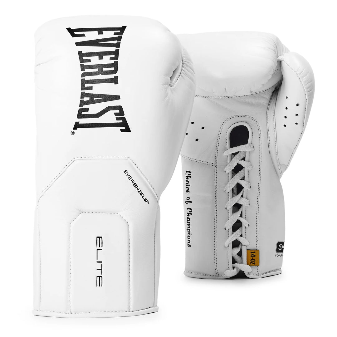 Elite Pro Leather Lace Up Training Boxing Gloves