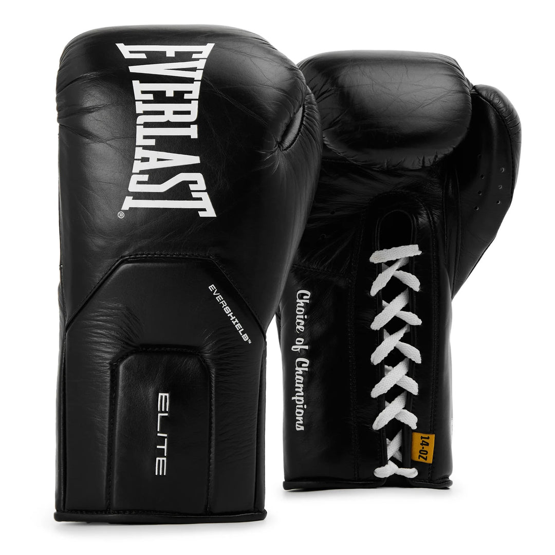 Elite Pro Leather Lace Up Training Boxing Gloves
