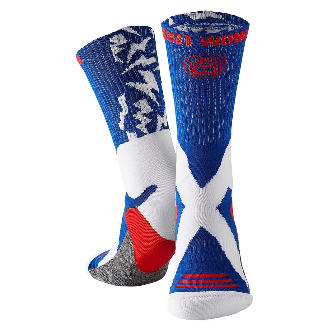  Analyzing image     Suzi-Wong-Socks-Lightning-Red-White-and-Blue